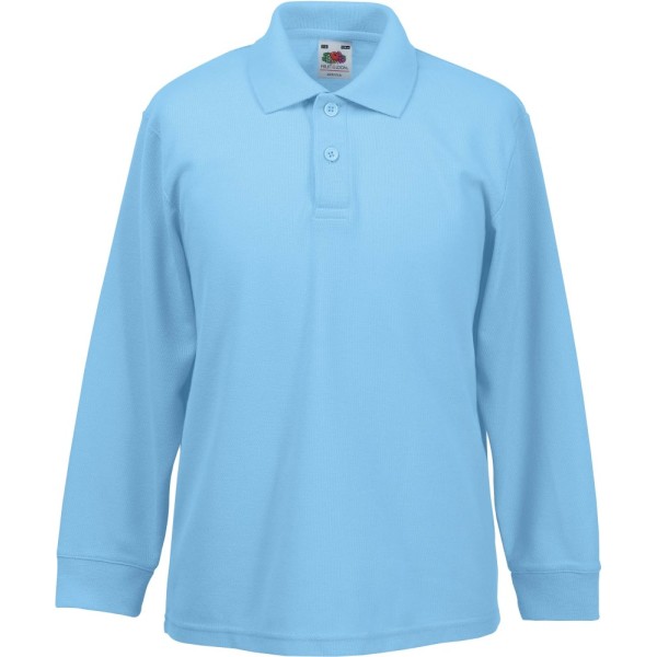 65/35 Kids' long sleeve polo shirt Sky Blue 3/4 ans