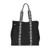 Grote gerecyclede shopper met neep Black Night / Nippon Ecru One Size