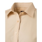 Ladies' Shirt Shortsleeve Poplin - stone - 3XL