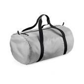 BagBase Packaway Barrel Bag, Silver/Black, ONE, Bagbase