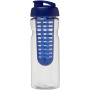 H2O Active® Base 650 ml sportfles en infuser met flipcapdeksel - Transparant/Blauw