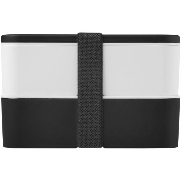 MIYO double layer lunch box - Solid black/White/Solid black