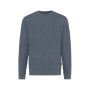 Iqoniq Denali gerecycled katoen sweater ongeverfd, heather navy (S)