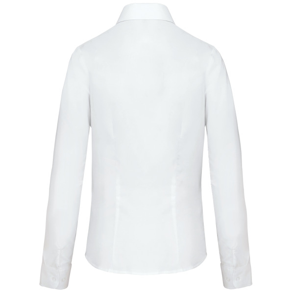 Dames oxford blouse lange mouwen White XXL