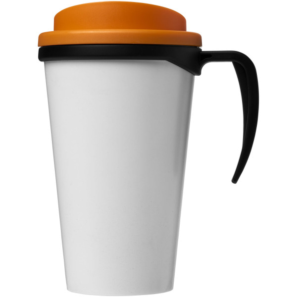 Brite-Americano® grande 350 ml insulated mug - Solid black/Orange