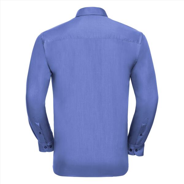 RUS Men LSL Clas. Polycot. Poplin Shirt, Corporate Blue, S
