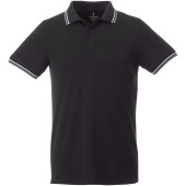 Fairfield heren polo met tipping en korte mouwen - Zwart - XS