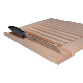 Broodplank met raster beuken en plek voor mes 35x30 cm