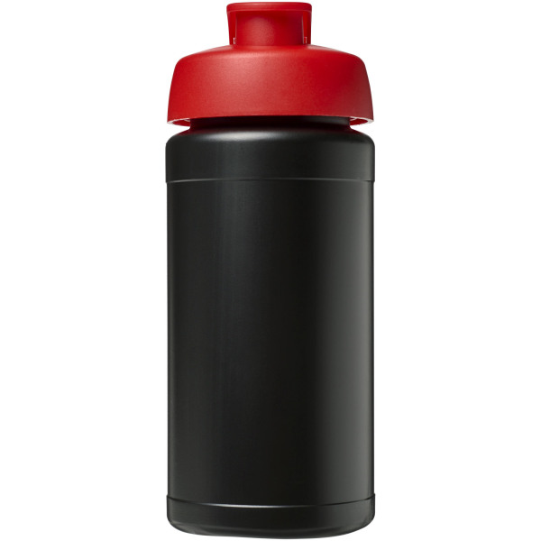 Baseline® Plus 500 ml flip lid sport bottle - Solid black/Red