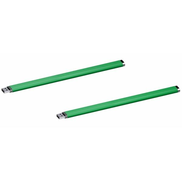 USB stick Armband rubber 2.0 groen-chroom 64GB