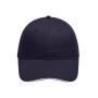 MB6212 6 Panel Brushed Sandwich Cap - navy/white - one size