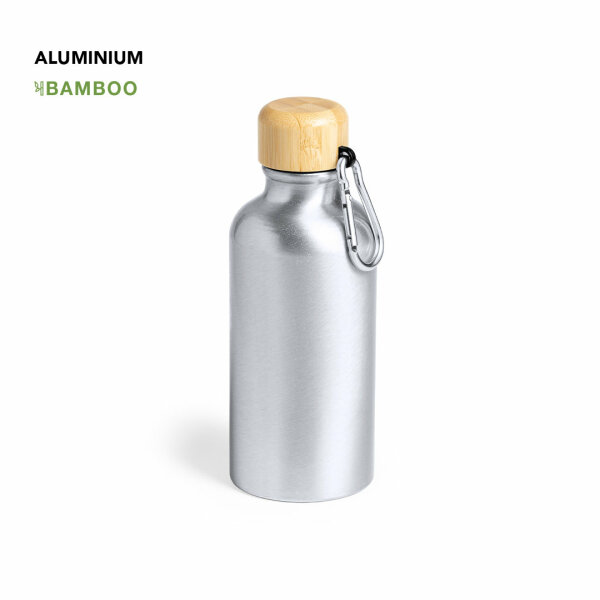 400ml Aluminium body met matte afwerking en bamboe deksel - Yorix