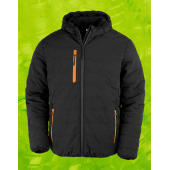 Black Compass Padded Winter Jacket - Black/Orange