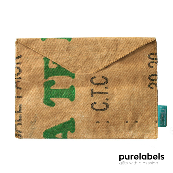 Fairtrade herbruikbare envelop van gerecyclede theezakken | 17 x 24 cm