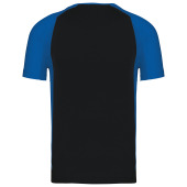 Unisex two-tone short-sleeved t-shirt Black / Aqua Blue 4XL