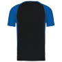 Tweekleurig sport-t-shirt unisex Black / Aqua Blue 4XL