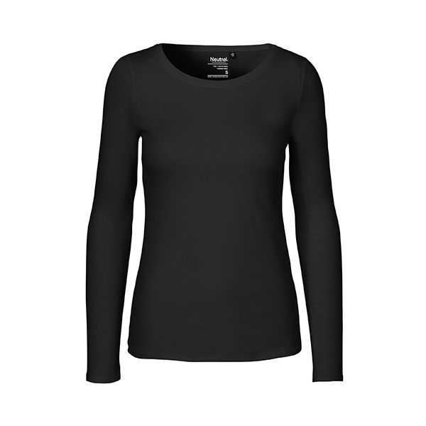 Neutral ladies long sleeve shirt-Black-XXL