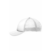 MB071 5 Panel Polyester Mesh Cap for Kids - white/white - one size