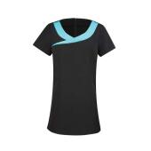 Ladies Ivy Short Sleeve Tunic, Black/Turquoise Blue, 8, Premier