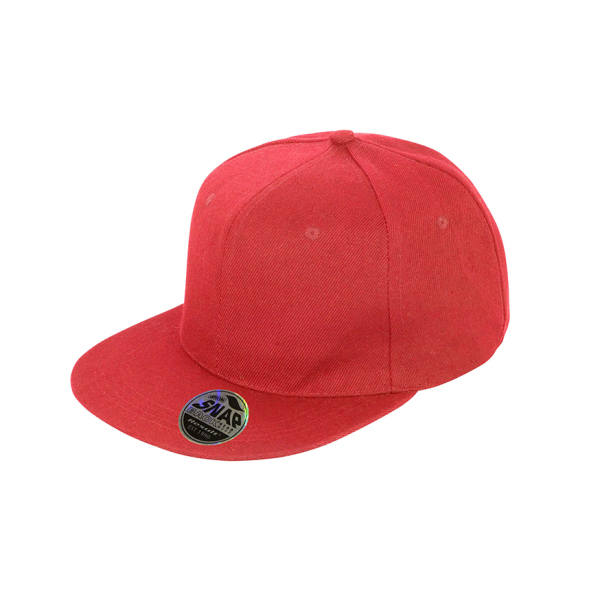 Bronx Original Flat Peak Snap Back Cap - Red - One Size