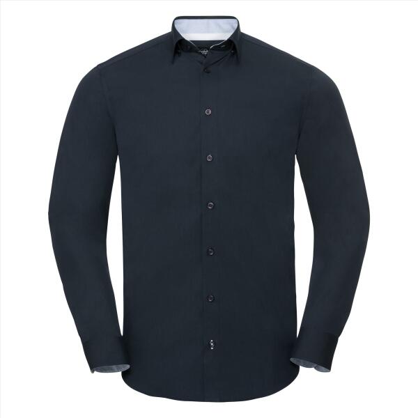 Men's Longsleeve Tailored Contrast Ultimate Stretch Shirt