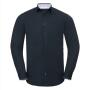 Men's L/S Tail. Contr. Ult. Stretch Shirt, Br. Navy, S, RUS
