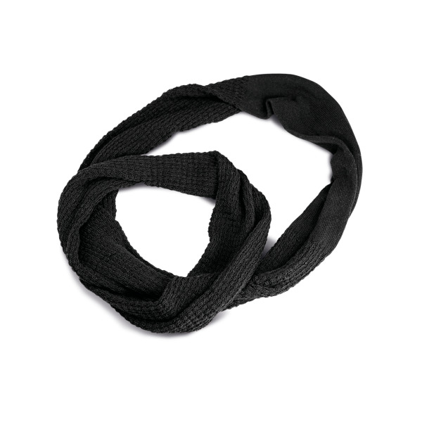 Rondgebreide Sjaal Black One Size