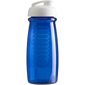 H2O Active® Pulse 600 ml drikkeflaske med fliplåg & infuser - Transparent blå/Hvid