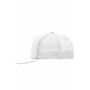 MB6207 5 Panel Flat Peak Cap - white/white - one size