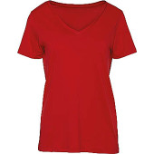 Organic Cotton Inspire V-neck T-shirt / Woman Red M