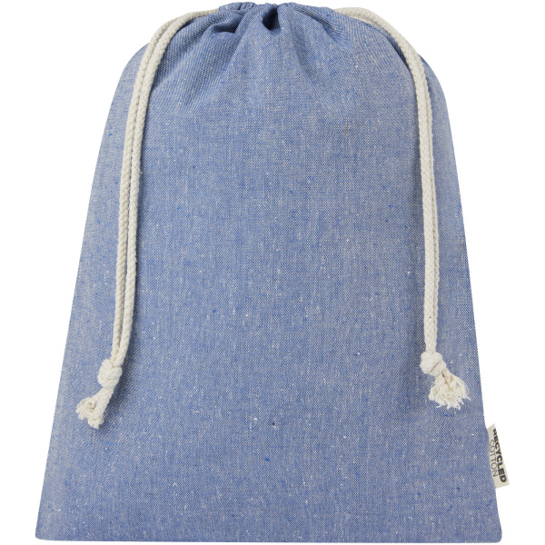 Pheebs 150 g/m² GRS recycled cotton gift bag large 4L - Heather blue
