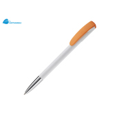 Balpen Deniro metal tip hardcolour - Wit / Oranje