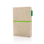 A5 jute notebook, green, green