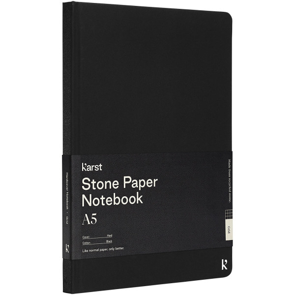 Karst® A5 hardcover notesbog i stenpapir — kvadratisk
