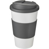 Americano® 350 ml geïsoleerde beker met handvat - Wit/Grijs