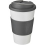 Americano® 350 ml tumbler with grip & spill-proof lid - White/Grey
