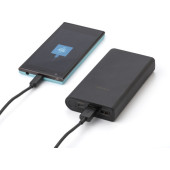 PC en ABS powerbank met een capaciteit van 7500 mAh Isaura zwart
