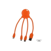 2087 | Xoopar Eco Octopus GRS Charging cable - Orange