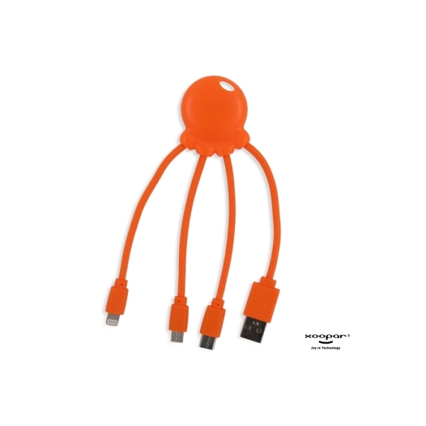 2087 | Xoopar Octopus Ocean Bound Charging cable - Orange
