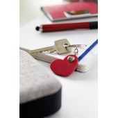 Sleutelhanger HEART IN HEART rood, zilver