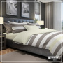 Bed Set Stripe King Size beds - Taupe / Cream