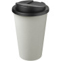 Americano® Eco 350 ml gerecyclede beker met spill-proof deksel - Zwart/Wit