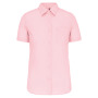 Overhemd in onderhoudsvriendelijk polykatoen-popeline korte mouwen dames Pale Pink XS