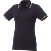 Fairfield dames polo met tipping en korte mouwen - Navy - XS