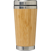 Bambus 450 ml glas med bambusyderside - Brun