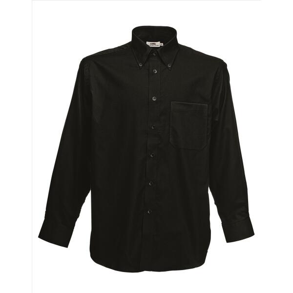 FOTL Men LSL Oxford Shirt, Black, XXL