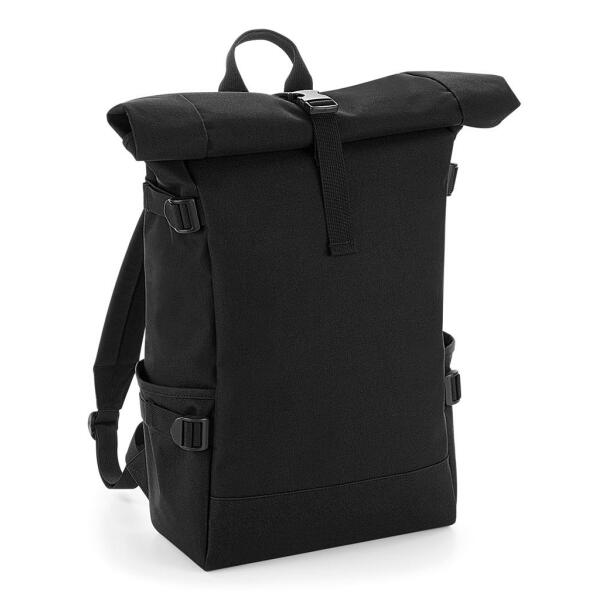 BagBase Block Roll-Top Backpack, Black/Black, ONE, Bagbase