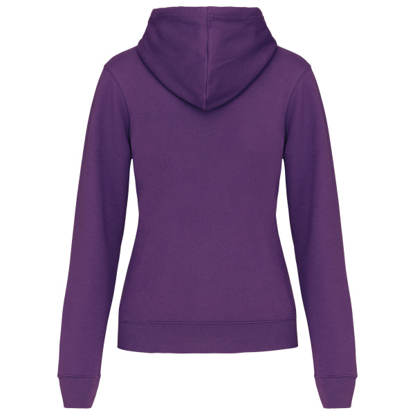 Damessweater met capuchon in contrasterende kleur Purple / Oxford Grey XS