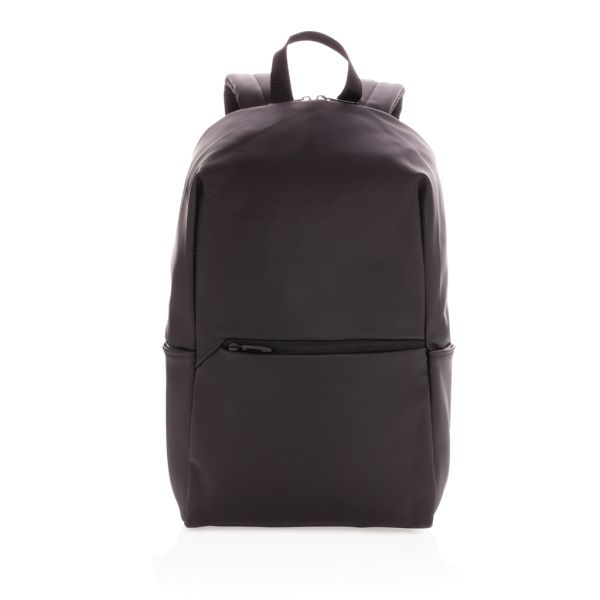 Smooth PU 15.6"laptop backpack, black