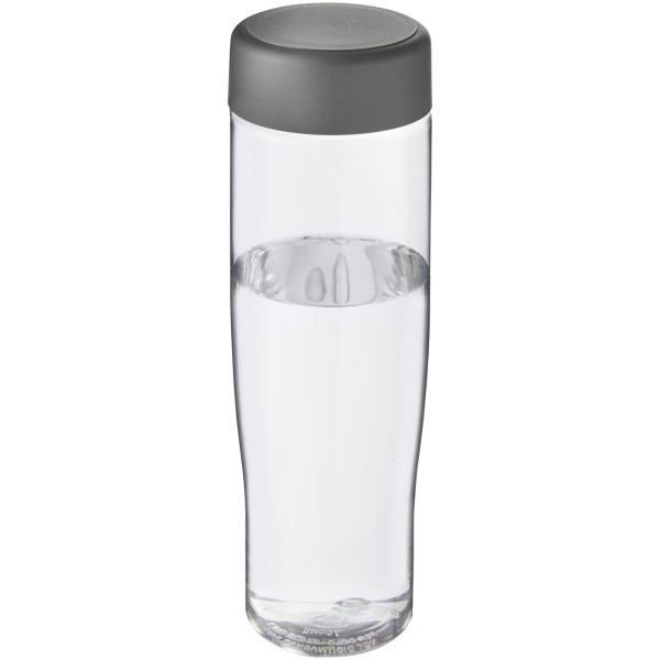 H2O Active® Tempo 700 ml screw cap water bottle - Transparent/Storm grey